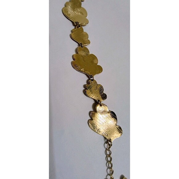 🌿 Lili la Pie French Designer Gold-Tone Leaf Linked Bracelet - Picture 8 of 8